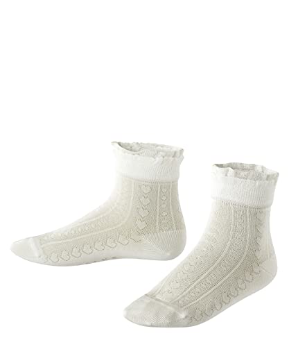 FALKE Unisex Kinder Socken Romantic Net K SO Baumwolle einfarbig 1 Paar, Weiß (Off-White 2040), 27-30 von FALKE