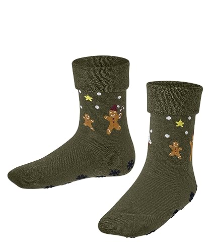 FALKE Unisex Kinder Stoppersocken Gingerbread Boot K Hp Baumwolle Wolle rutschhemmende Noppen 1 Paar, Grün Shire Green 7705, 23/26 EU von FALKE