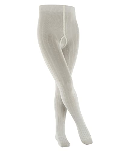 FALKE Unisex Kinder Strumpfhose Classic Rib K Ti Baumwolle dick einfarbig 1 Stück, Weiß Off-White 2040, 80-92 von FALKE
