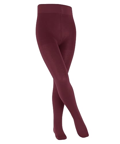FALKE Unisex Kinder Strumpfhose Family K Ti nachhaltige Baumwolle dick einfarbig 1 Stück, Rot Ruby 8830, 122-128 von FALKE