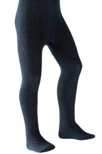 FALKE Unisex Kinder Strumpfhose Family K TI Baumwolle dick einfarbig 1 Stück, Blau (Dark Marine 6170), 80-92 von FALKE