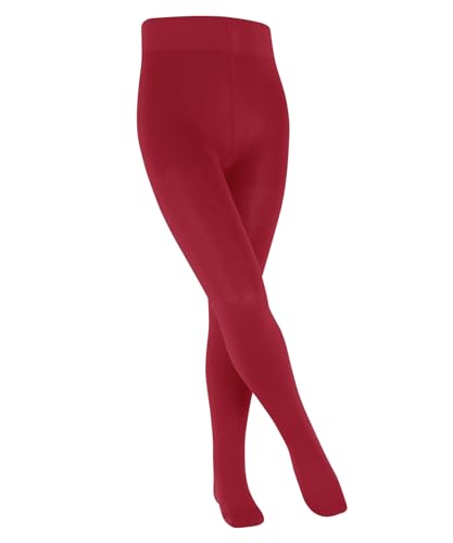 FALKE Unisex Kinder Strumpfhose Family K TI nachhaltige biologische Baumwolle dick einfarbig 1 Stück, Rot (Lipstick 8000) neu - umweltfreundlich, 122-128 von FALKE