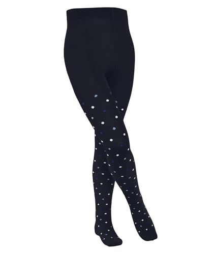 FALKE Unisex Kinder Strumpfhose Multidot K Ti Baumwolle dick gemustert 1 Stück, Blau Space Blue 6116, 134-146 von FALKE