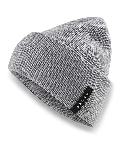 FALKE Unisex Beanie-Mütze Basic Hat Pearlstitch U BE Wolle schnelltrocknend warm 1 Stück, Grau (Light Grey Melange 3390), ONESIZE von FALKE