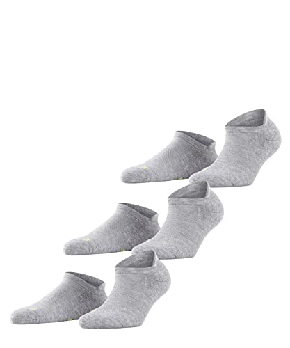 FALKE Unisex Sneakersocken Cool Kick Sneaker 3-Pack U SN Weich atmungsaktiv schnelltrocknend kurz einfarbig 3 Paar, Grau (Light Grey 3400), 42-43 von FALKE