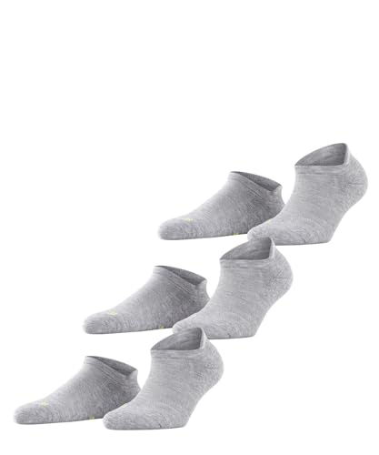 FALKE Unisex Sneakersocken Cool Kick Sneaker Multipack U Sn weich atmungsaktiv schnelltrocknend kurz einfarbig 3 Paar, Grau Light Grey Melange 3775, 35-36 von FALKE