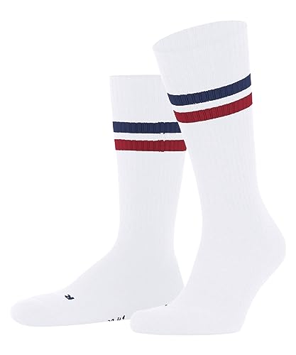 FALKE Unisex Socken Dynamic U SO Baumwolle gemustert 1 Paar, Weiß (Weiss-Blau-Rot 2068), 42-43 von FALKE