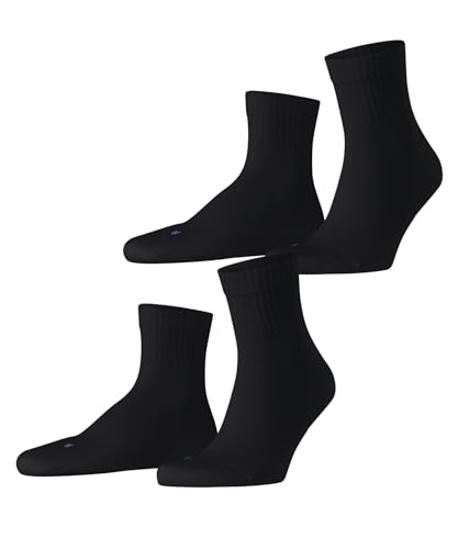 FALKE Unisex Socken Run Multipack U Sso Baumwolle Funktionsmaterial einfarbig 2 Paar, Schwarz Black 3000, 42-43 von FALKE
