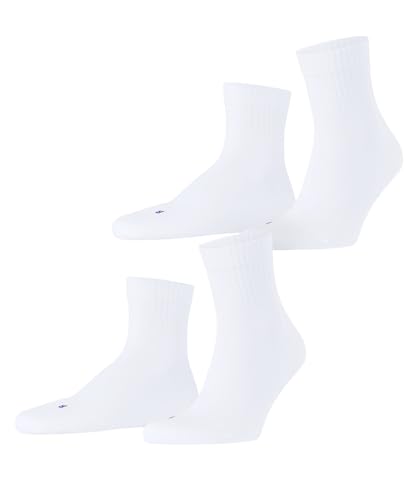 FALKE Unisex Socken Run 2-Pack U SO Baumwolle atmungsaktiv 2 Paar, Weiß (White 2000), 42-43 von FALKE