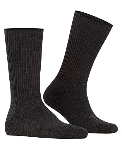 FALKE Unisex Socken Walkie Ergo U SO Wolle einfarbig 1 Paar, Grau (Anthracite Melange 3080), 44-45 von FALKE