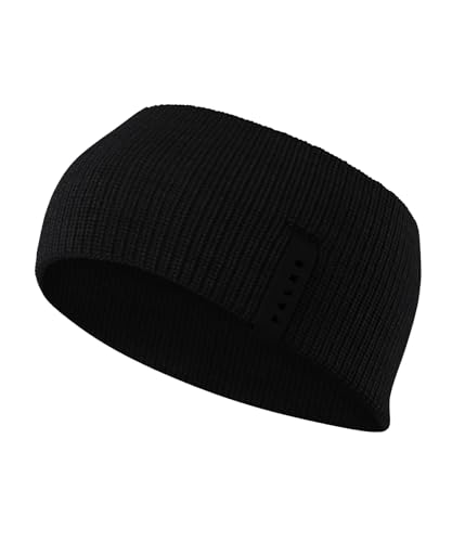 FALKE Unisex Stirnband Basic Merino Ultrafine Rib U Hb Wolle schnelltrocknend warm 1 Stück, Schwarz Black 3000, OneSize von FALKE