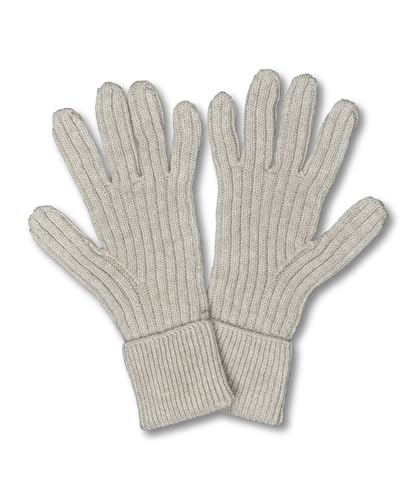 FALKE Unisex Winter-Handschuhe Basic Fancy Lambswool U Gl Wolle schnelltrocknend 1 Stück, Beige Linen Melange 4541, M/L von FALKE