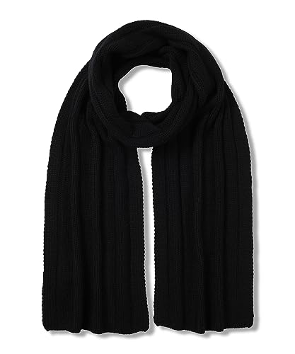 FALKE Unisex Winter-Schal Scarf in Rib U Sc Kaschmir schnelltrocknend warm 1 Stück, Schwarz Black 3000, ONESIZE von FALKE