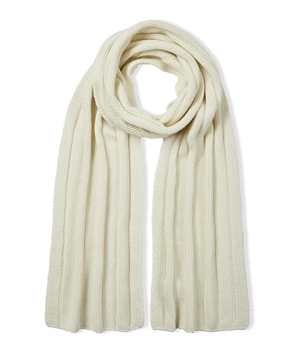 FALKE Unisex Winter-Schal Scarf in Rib U Sc Kaschmir schnelltrocknend warm 1 Stück, Weiß Off-White 2040, ONESIZE von FALKE