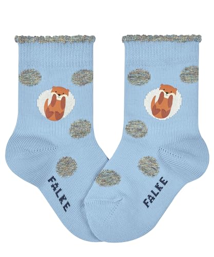 FALKE Unisex baby Socken Baby Cute Otter B SO Baumwolle gemustert 1 Paar, Blau (Crystal Blue 6290), 74-80 von FALKE