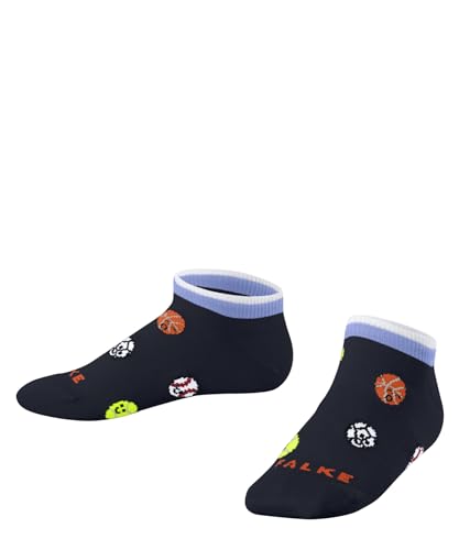 FALKE Unisex kinder Sneakersocken Sporty Balls K Sn Baumwolle kurz gemustert 1 Paar, Blau Space Blue 6116, 19-22 von FALKE