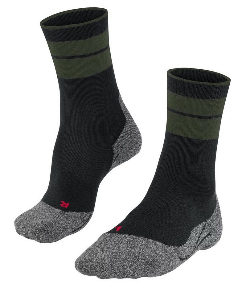 FALKE Wandersocken Crew TK Stabilizing (mittelstarke Polsterung) schwarz/dunkelgrün Damen von FALKE