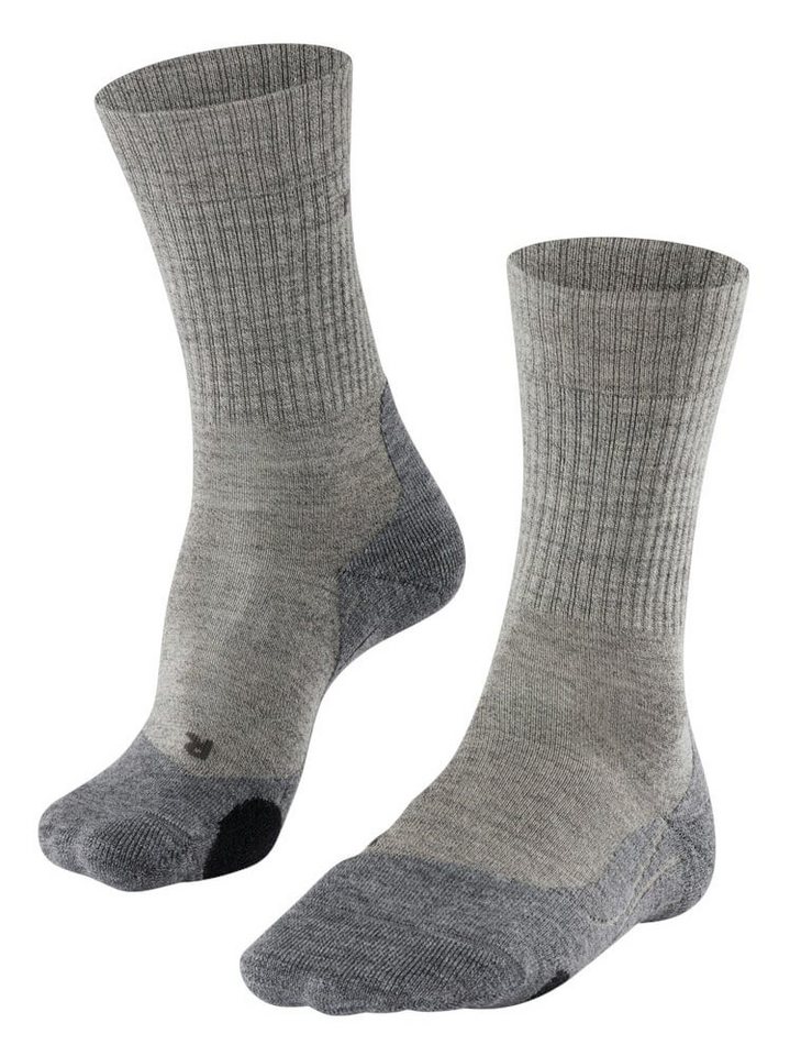 FALKE Wandersocken TK2 Wool (leicht gepolstert, für lange Wanderungen) grau Herren von FALKE
