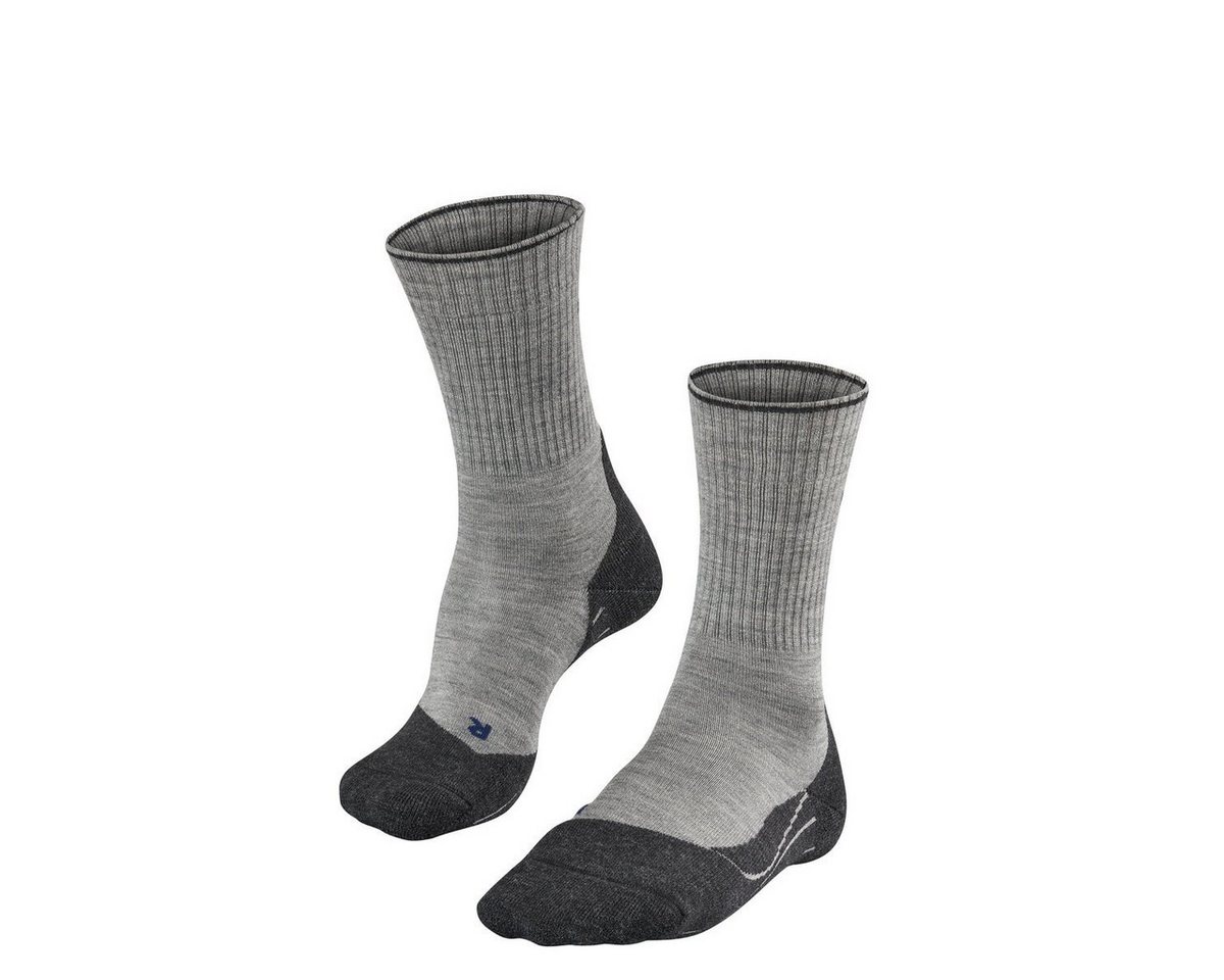 FALKE Wandersocken TK2 Wool Silk (luxuriöser Tragekomfort Seide+Merinowolle) hellgrau von FALKE