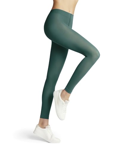 FALKE Damen Leggings Pure Matt 50 DEN W Le halb-Blickdicht einfarbig 1 Stück, Grün Fjord 7475, S-M von FALKE