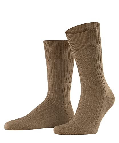 FALKE Herren Socken Bristol Pure M SO Wolle einfarbig 1 Paar, Braun (Nutmeg Melange 5410), 45-46 von FALKE