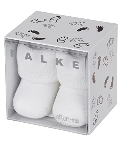 FALKE Unisex Baby Socken Erstling B SO Baumwolle einfarbig 1 Paar, Weiß (White 2000), 50-56 von FALKE