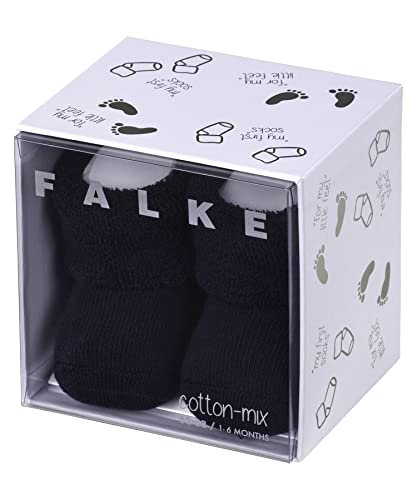 FALKE Unisex Baby Socken Erstling B SO Baumwolle einfarbig 1 Paar, Blau (Dark Marine 6170), 62-68 von FALKE