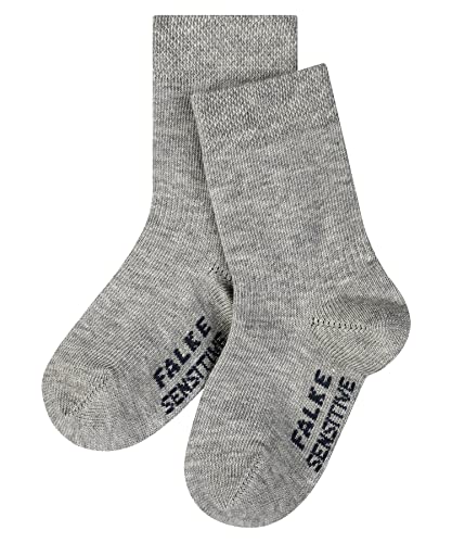 FALKE Unisex Baby Socken Sensitive, Baumwolle, 1 Paar, Grau (Light Grey 3400), 74-80 von FALKE