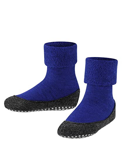 FALKE Unisex Kinder Hausschuh-Socken Cosyshoe K HP Wolle rutschhemmende Noppen 1 Paar, Blau (Cobalt Blue 6054), 33-34 von FALKE