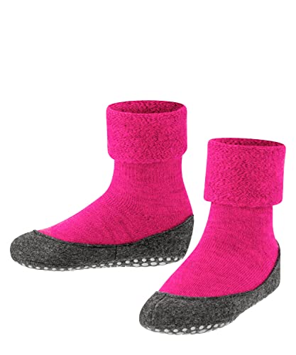 FALKE Unisex Kinder Hausschuh-Socken Cosyshoe K HP Wolle rutschhemmende Noppen 1 Paar, Rosa (Gloss 8550), 35-36 von FALKE