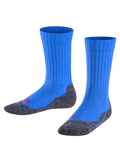 FALKE Unisex Kinder Socken Active Warm K SO Wolle dick atmungsaktiv 1 Paar, Blau (Cobalt Blue 6054), 31-34 von FALKE