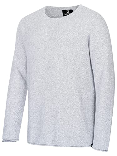 FALKENSTEJN Herren Strickpullover Feinstrick Pullover aus 100% Baumwolle in Mehreren Farben (DE/NL/SE/PL, Alphanumerisch, S, Regular, Regular, Hellgrau) von FALKENSTEJN