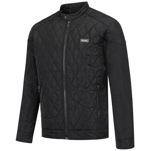 FALKENSTEJN Steppjacke Ilian für Frühling & Herbst – stilvoll, funktional & hochwertig Herren Übergangsjacke (DE/NL/SE/PL, Alphanumerisch, M, Regular, Regular, Schwarz) von FALKENSTEJN