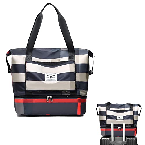 Damen Sport Gym Tote | Große Kapazität Faltbare Reisetasche für Wome - Wasserdicht Leicht Faltbare Reisetasche Reise Duffel Bag Gym Bag für Reisen, Sport, Gym Lear-au von FALOME