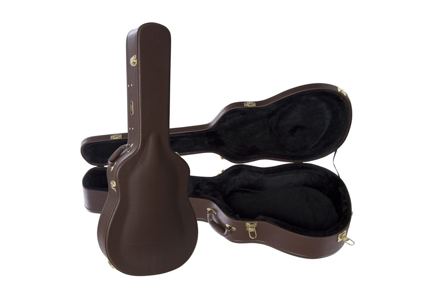 FAME Gitarrentasche (DA-1 Dreadnought Case Dunkelbraun Wetterfester Koffer für Westerngitarren Extra Dicke Plüsch-Polsterung Großes Zubehörfach Stabil und Leicht Tragbar, Gitarrenkoffer und Gitarrentaschen, Gitarrenkoffer Westerngitarre), DA-1 Dreadnought Case, Wetterfester Koffer, Extra Dicke von FAME