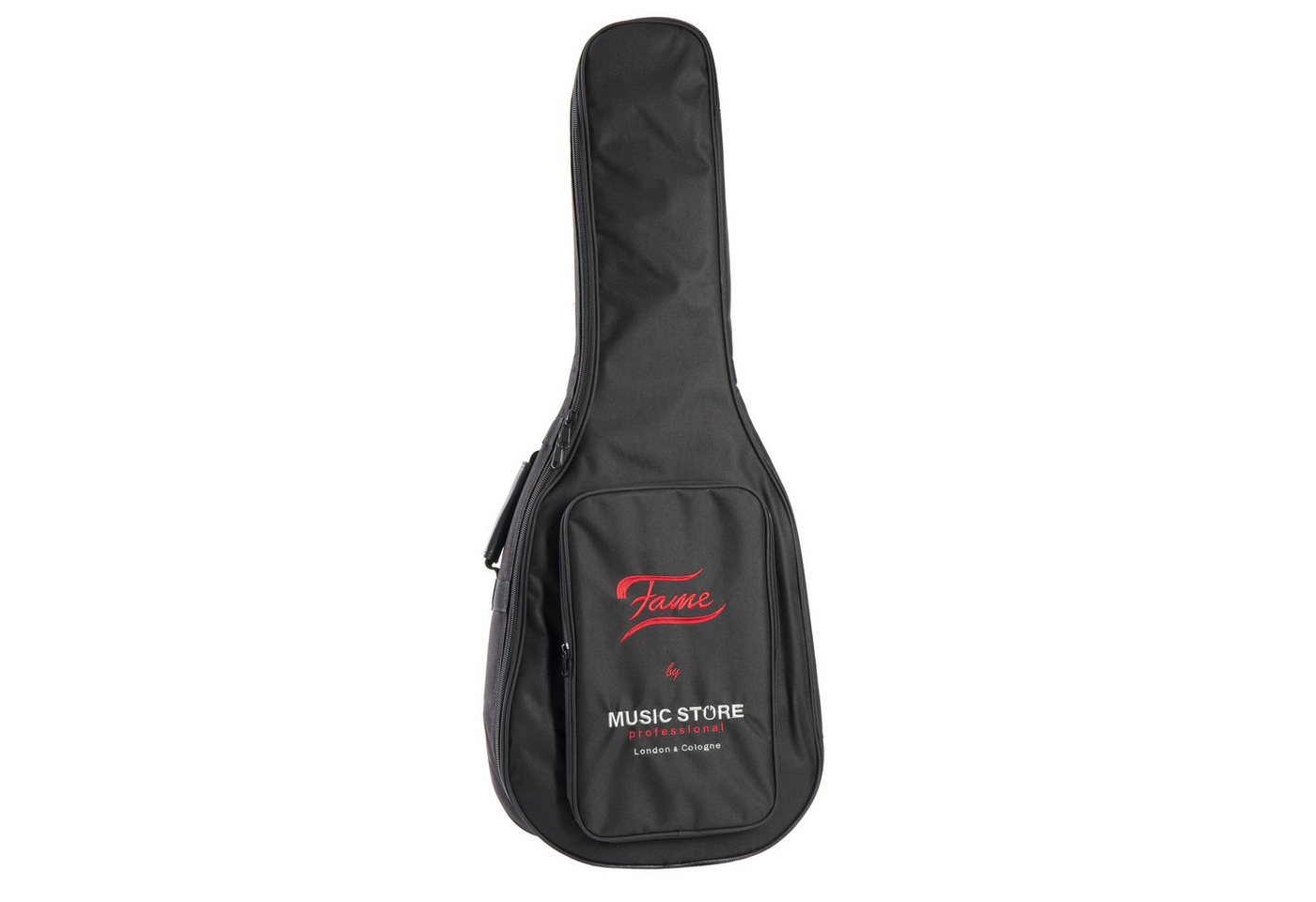 FAME Gitarrentasche (Gigbag Classic Guitar Basic 4/4 Wetterfeste Konzertgitarren-Tasche Rucksackgarnitur 10mm Polsterung Zubehörfach Namensschild-Fach Schwarz/Rot, Gitarrenkoffer und Gitarrentaschen, Gitarrentasche Konzertgitarre), Gigbag Classic Guitar, Wetterfeste Konzertgitarren-Tasche von FAME