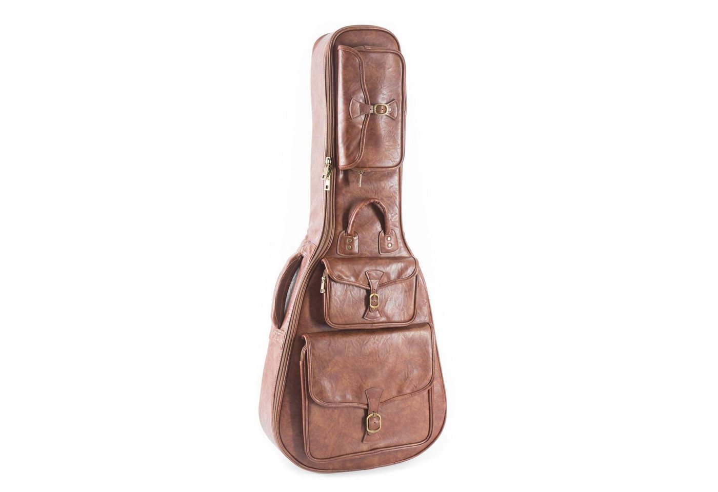 FAME Gitarrentasche (Gigbag Westerngitarre aus Kunstleder Gitarrentasche für Akustik-Gitarre Tasche mit mehreren Zubehörfächern und gepolsterten Tragegriff, Gitarrenkoffer und Gitarrentaschen, Gitarrentasche Westerngitarre), Gigbag Westerngitarre, Kunstleder Gitarrentasche, Akustik-Gitarre von FAME