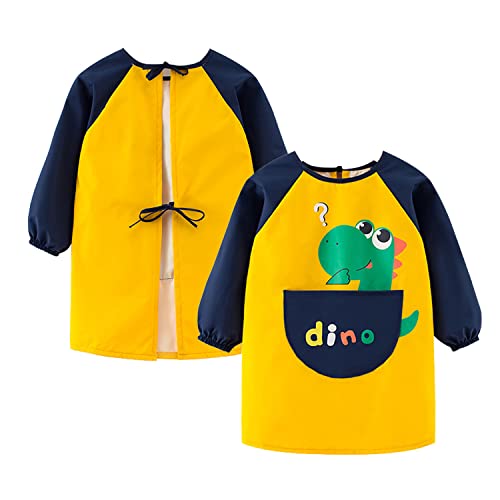 FAMIDIQGO Kinder Malschürze mit Ärmeln und Taschen für Schule, Kunst und mehr - Wasserdicht und Wiederverwendbar Kinder-Kunstkittel mit Tasche Wasserdicht FAMIDIQGO Kinder Malschürze mit Ärmeln und Taschen für Schule, Kunst und mehr - Wasserdicht und Wiederverwendbar Kinder-Kunstkittel mit Tasche Wasserdicht von FAMIDIQGO