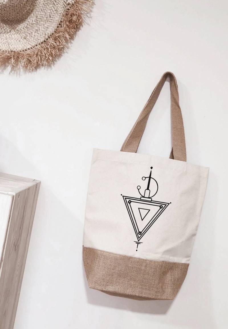 Jutetasche | Amazigh Kabyle Tifinagh Tmazight Tazerzit Baumwolle Boho Geschenkidee von FAMJINO