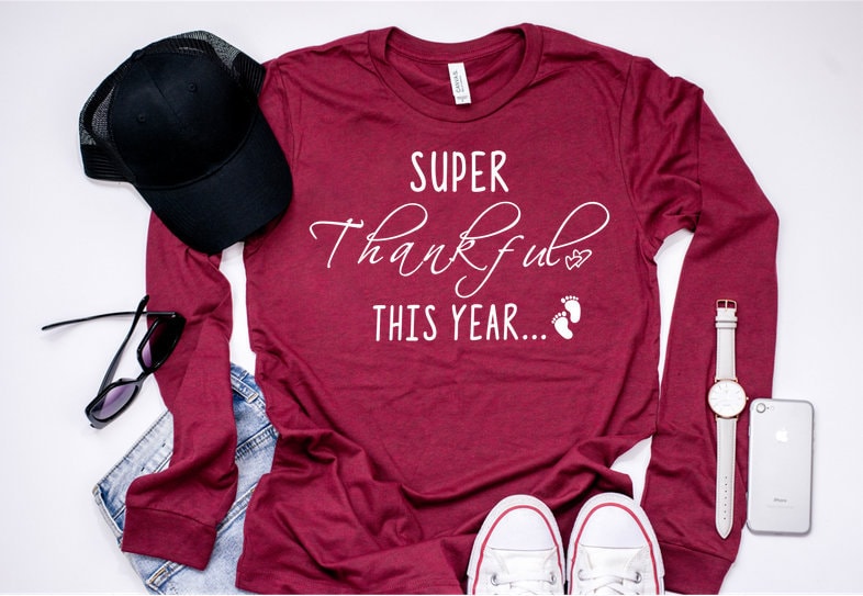Besonders Dankbar Dieses Jahr Shirt/Schwangerschaft-Ankündigung-Shirt Langarmshirt Neue Mama-Shirt Mutterschaft Funny Schwangerschaft Besonders Dankbar Dieses Jahr Shirt/Schwangerschaft-Ankündigung-Shirt Langarmshirt Neue Mama-Shirt Mutterschaft Funny Schwangerschaft von FAMSdesign