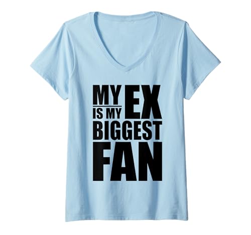 Damen Mein EX IST Mein GRÖSSTER Fan T-Shirt mit V-Ausschnitt Damen Mein EX IST Mein GRÖSSTER Fan T-Shirt mit V-Ausschnitt von FAN CLUB TEES