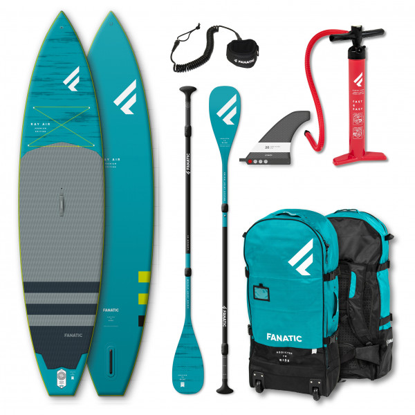 Fanatic - iSUP Package Ray Air Premium - SUP-Set Gr 11'6'' x 31'' - 350,5 cm;12'6'' x 32'' - 381 cm;13'6'' x 35'' - 411,5 cm blau von FANATIC