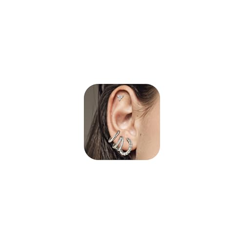 FANCH 4Paar Creolen Gold Silber für Damen Ohrringe Silber Set 14K Vergoldet Ohrringe Ohrstecker Klein Zirkonia Hypoallergen Ohrringe Creolen Knorpel Ohrstecker FANCH 4Paar Creolen Gold Silber für Damen Ohrringe Silber Set 14K Vergoldet Ohrringe Ohrstecker Klein Zirkonia Hypoallergen Ohrringe Creolen Knorpel Ohrstecker von FANCH