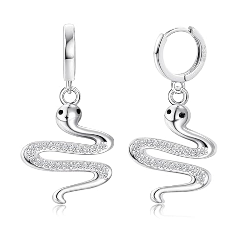 FANCH Creolen Ohrringe Hängend Silber 925 Post für Damen 14K Vergoldet Hypoallergene Leichte Huggie Creolen CZ Silber Schlange Zierliche Drop Dangle Ohrringe für Damen FANCH Creolen Ohrringe Hängend Silber 925 Post für Damen 14K Vergoldet Hypoallergene Leichte Huggie Creolen CZ Silber Schlange Zierliche Drop Dangle Ohrringe für Damen von FANCH