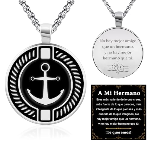 FANCIBAND Geschenk für Bruder Edelstahlkette mit Anker Anhänger Kette Männer Geschenk von Schwester Großer kleiner Bruder Geburtstag Abschluss Einschulung Jahrestag Weihnachten von FANCIBAND