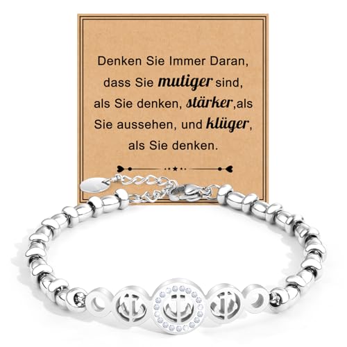 FANCIBAND Geschenke für Frauen Edelstahl Armband Anker Damen Geschenk Frau Geschenk für Freundin Teenager MäDchen Tochter Mutter Gute Freunde Schwester Oma Frau Tante Beste kollegin von FANCIBAND