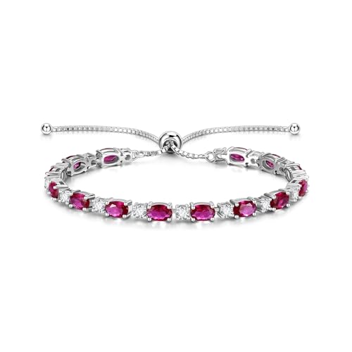 FANCIME 925 Sterling Silber Rubin Tennis Armband Juli Geburtstein Bolo Tennis Armbänder für Damen Edler Schmuck Geburtstagsgeschenke für Frauen Mutter FANCIME 925 Sterling Silber Rubin Tennis Armband Juli Geburtstein Bolo Tennis Armbänder für Damen Edler Schmuck Geburtstagsgeschenke für Frauen Mutter von FANCIME
