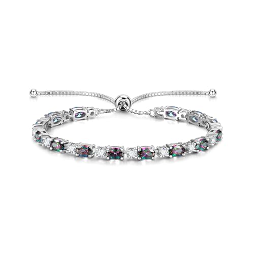 FANCIME 925 Sterling Silber Tennis Armband mit Alexandrit Juni Geburtstein Bolo Tennis Armbänder für Damen Edler Schmuck Geburtstagsgeschenke für Frauen Mutter von FANCIME