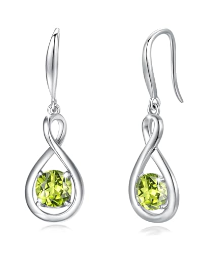 FANCIME Peridot Ohrringe Sterlingsilber 925 Hängend Zierlich Infinity Grüner Edelstein August Geburtsstein Baumelnde Ohrringe Feiner Schmuck Geburtstagsgeschenke für Frauen Damen Mama FANCIME Peridot Ohrringe Sterlingsilber 925 Hängend Zierlich Infinity Grüner Edelstein August Geburtsstein Baumelnde Ohrringe Feiner Schmuck Geburtstagsgeschenke für Frauen Damen Mama von FANCIME