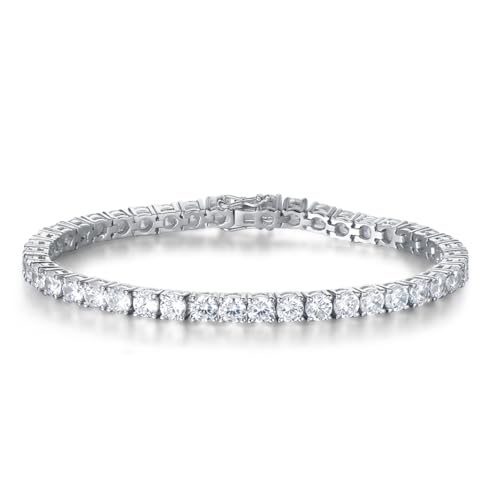 FANCIME Tennisarmband aus Solide 925 Sterling Silber mit Zirkonia Romantisches Hochzeit Braut Tennis Armband Geschenk Schmuck für Damen Mädchen - Breite 4 mm, Länge 19,5 cm von FANCIME